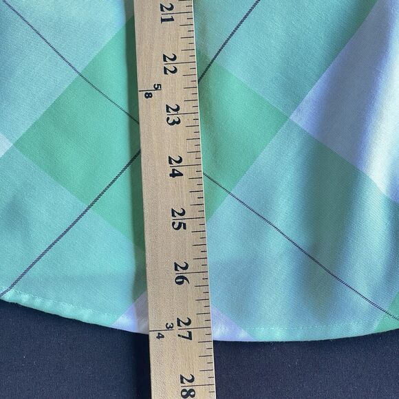 Foxcroft Womens Button Up Shirt Large Diamond Print St Pattys Collared Office - Picture 9 of 9